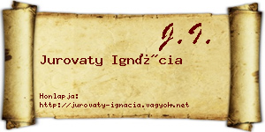 Jurovaty Ignácia névjegykártya